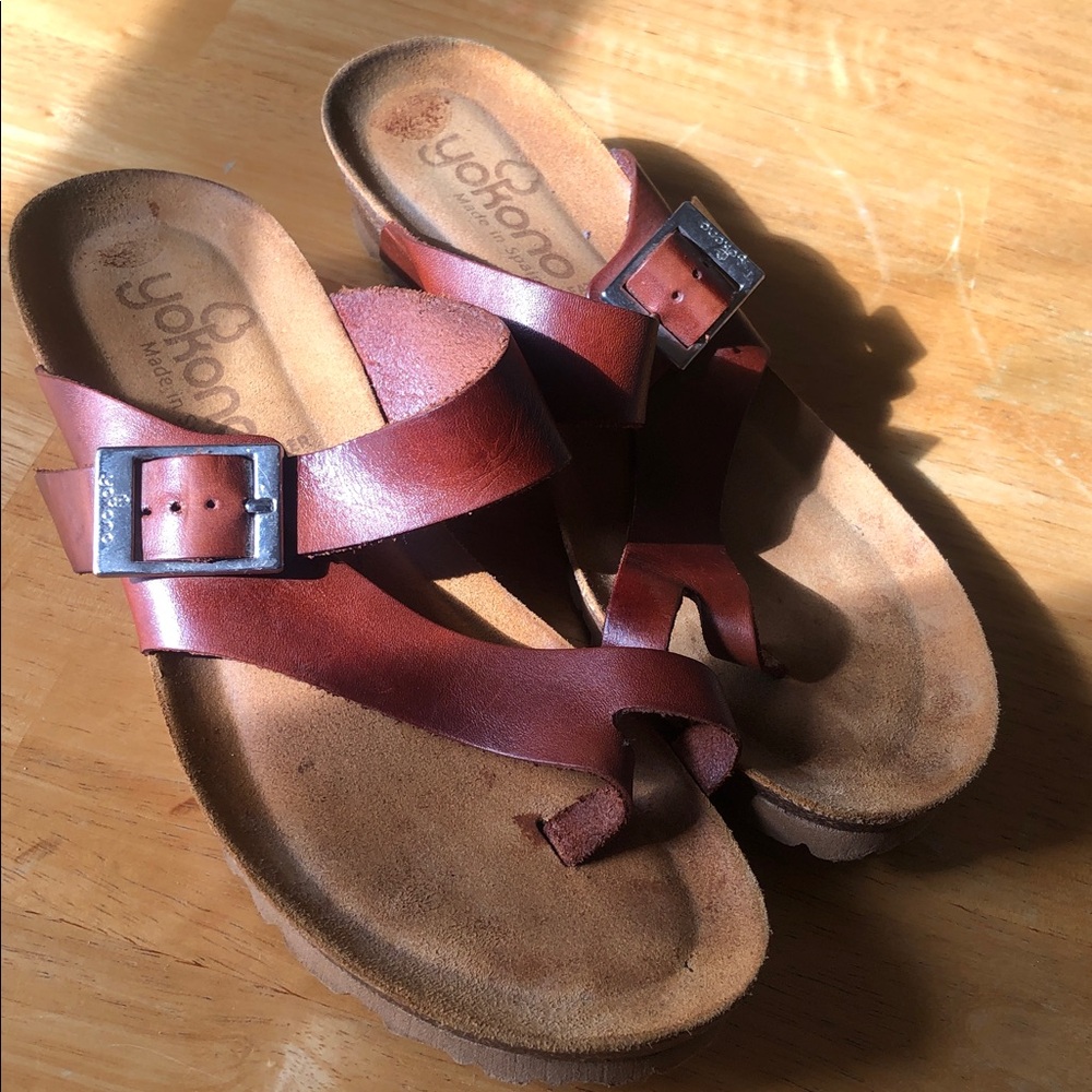 Woman’s fall comfort Yokono Brown Leather Sandals